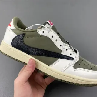 Nike Air Jordan 1 Olive Green White Black Lifestyle Sneakers