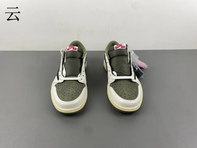 Nike Air Jordan 1 Olive Green White Black Lifestyle Sneakers 2