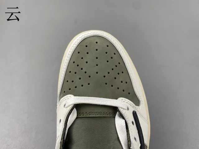 Nike Air Jordan 1 Olive Green White Black Lifestyle Sneakers 8