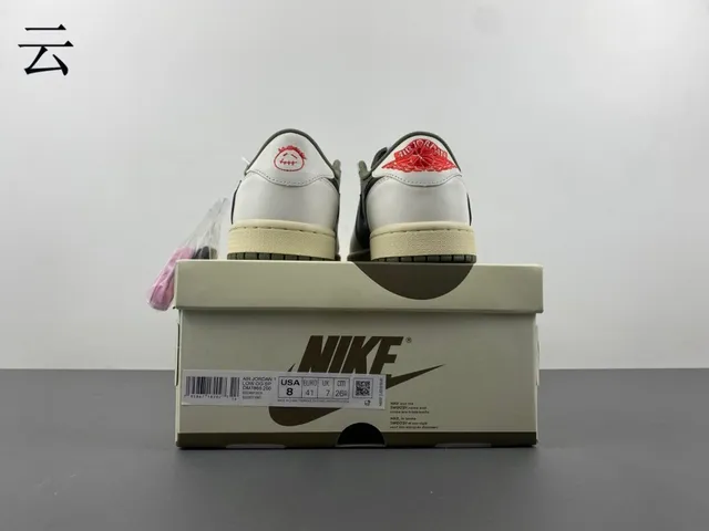 Nike Air Jordan 1 Olive Green White Black Lifestyle Sneakers 18