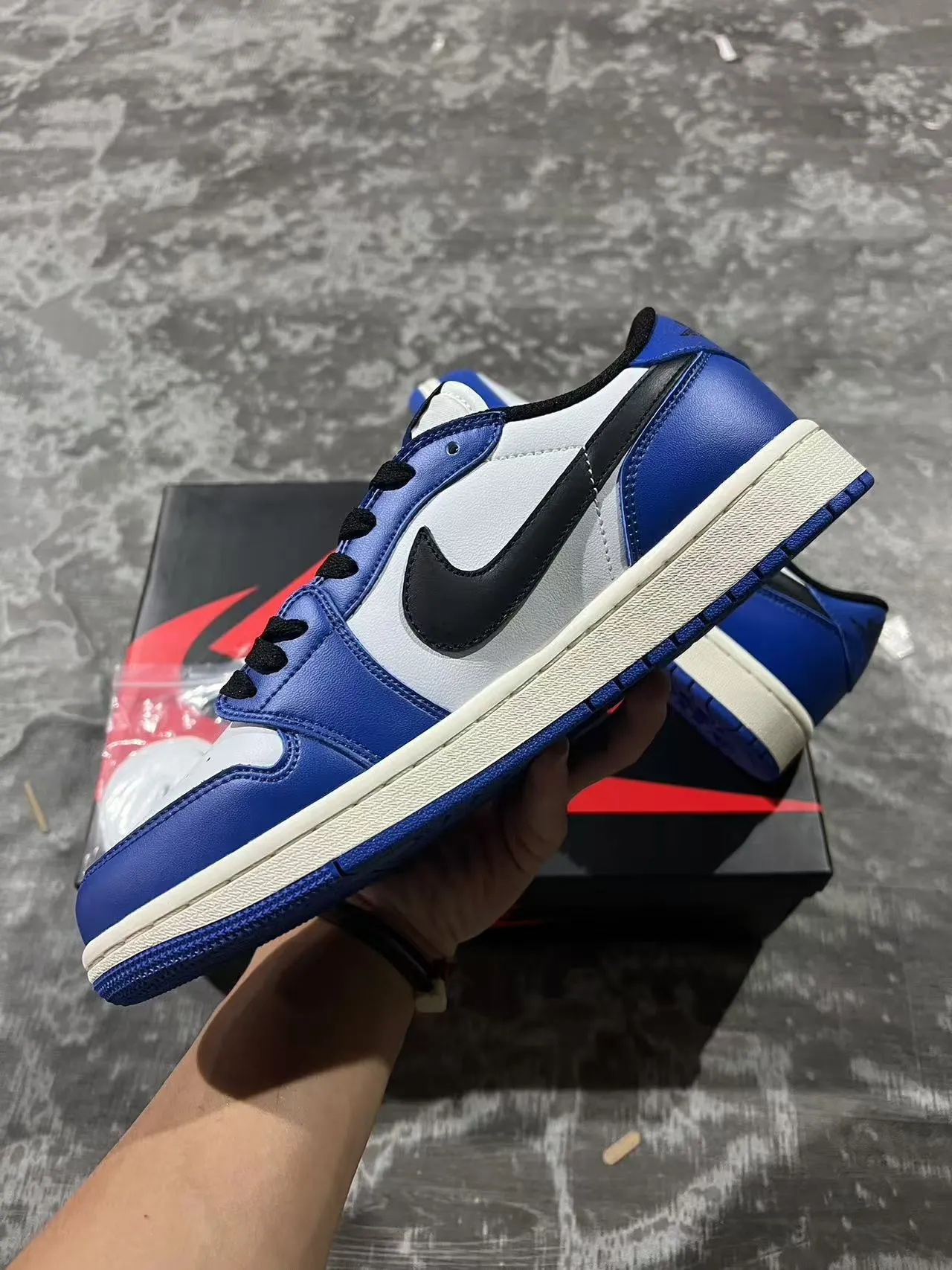 Nike Air Jordan 1 Royal Blue White Black Lifestyle Sneakers 5