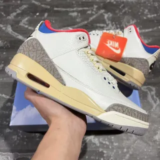 Nike Air Jordan 3 White Beige Elephant Print Basketball Shoes