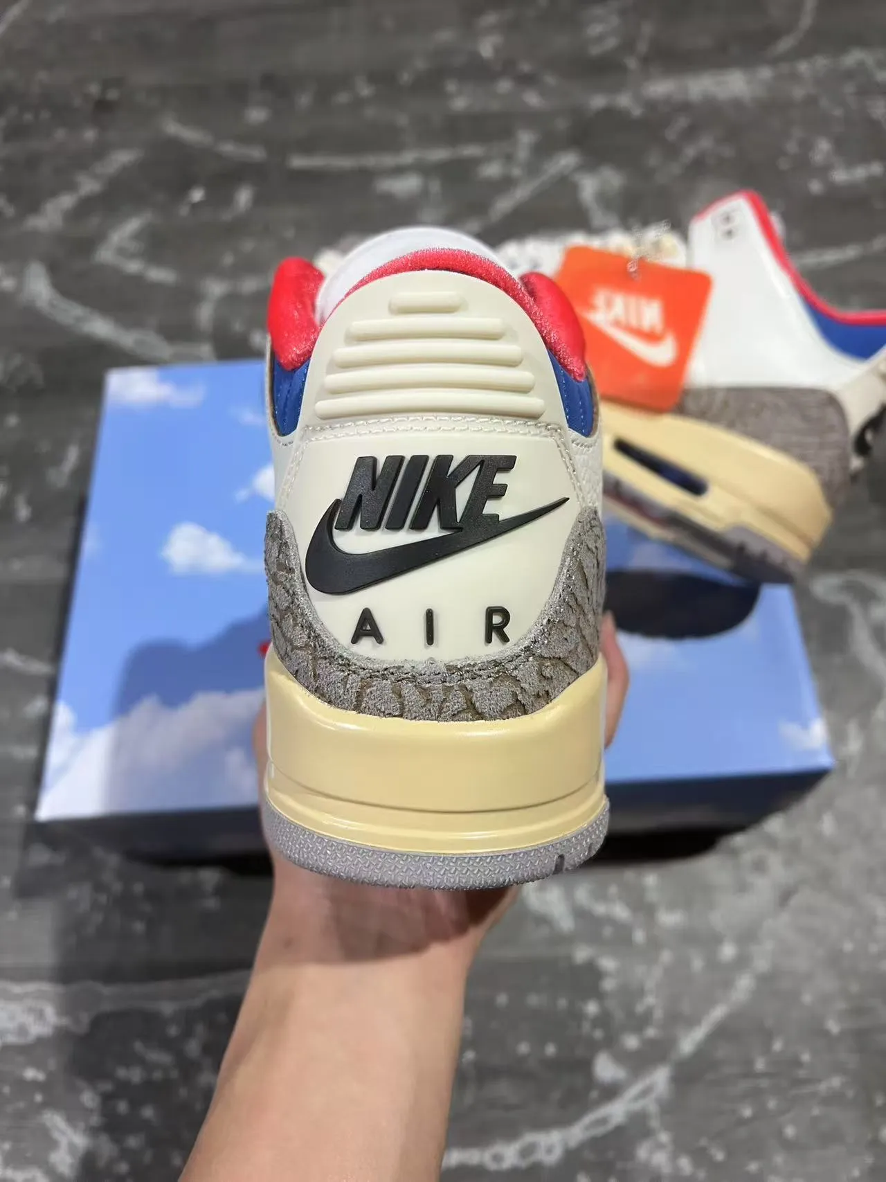 Nike Air Jordan 3 White Beige Elephant Print Basketball Shoes 8