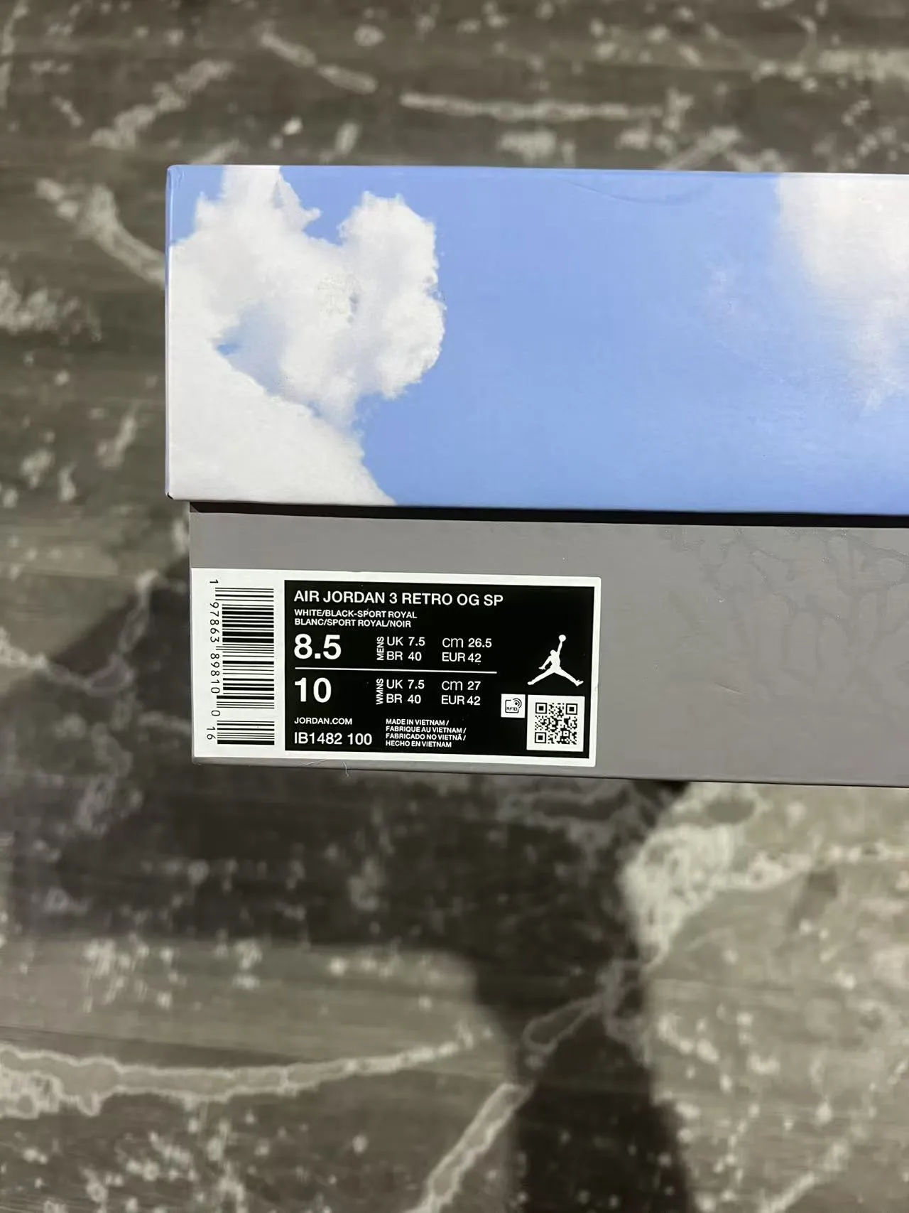 Nike Air Jordan 3 White Beige Elephant Print Basketball Shoes 10