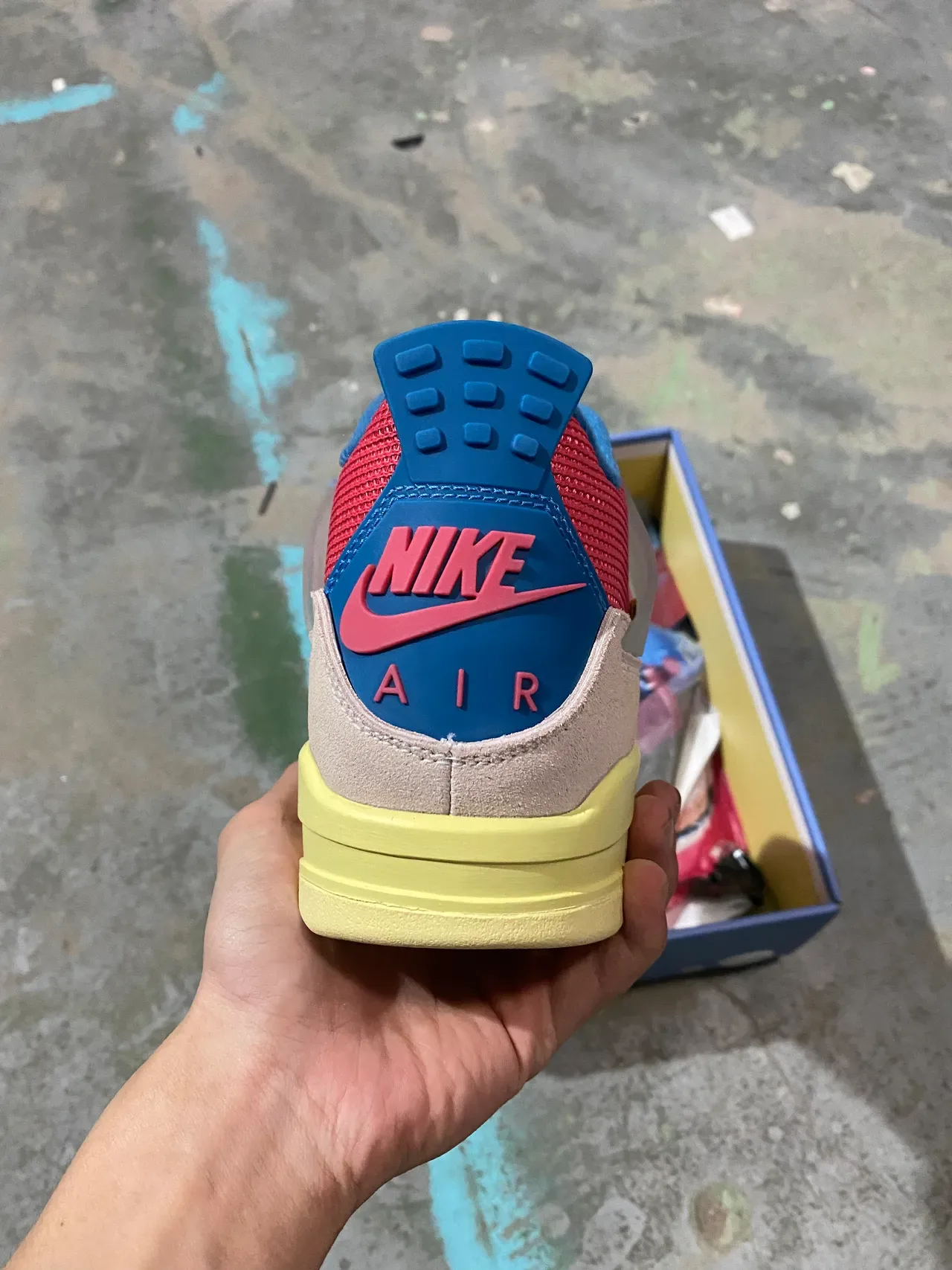 Nike Air Jordan 4 Beige Yellow Red Blue sneakers lifestyle 5