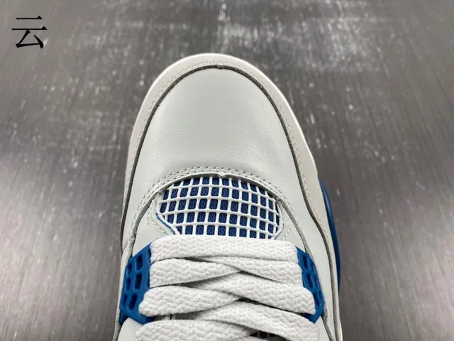 Nike Air Jordan 4 Light Gray and Royal Blue Basketball Shoes 12
