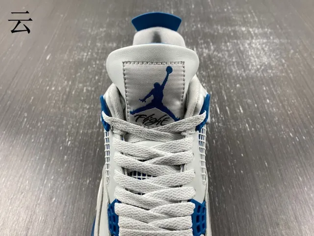 Nike Air Jordan 4 Light Gray and Royal Blue Basketball Shoes 13