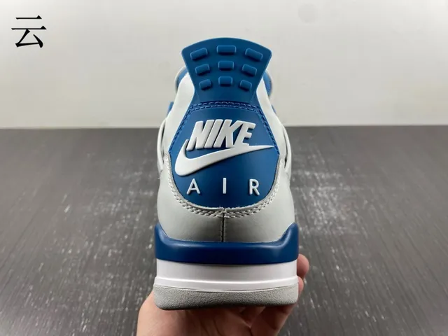 Nike Air Jordan 4 Light Gray and Royal Blue Basketball Shoes 14
