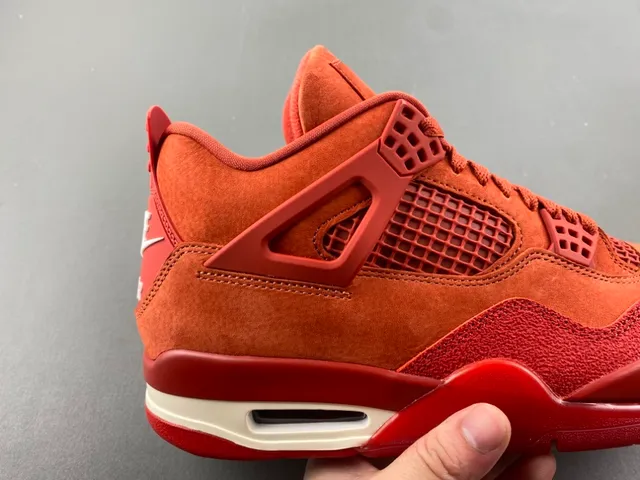 Nike Air Jordan 4 Rust Orange Suede Basketball Shoes 3
