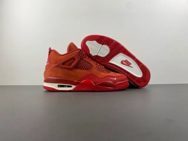 Nike Air Jordan 4 Rust Orange Suede Basketball Shoes 12