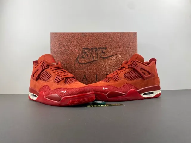Nike Air Jordan 4 Rust Orange Suede Basketball Shoes 13
