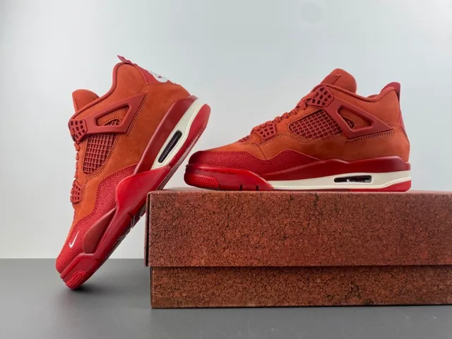 Nike Air Jordan 4 Rust Orange Suede Basketball Shoes 14