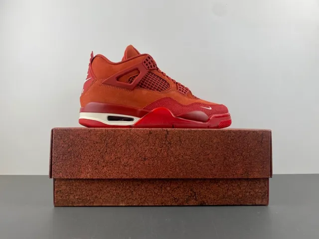 Nike Air Jordan 4 Rust Orange Suede Basketball Shoes 15