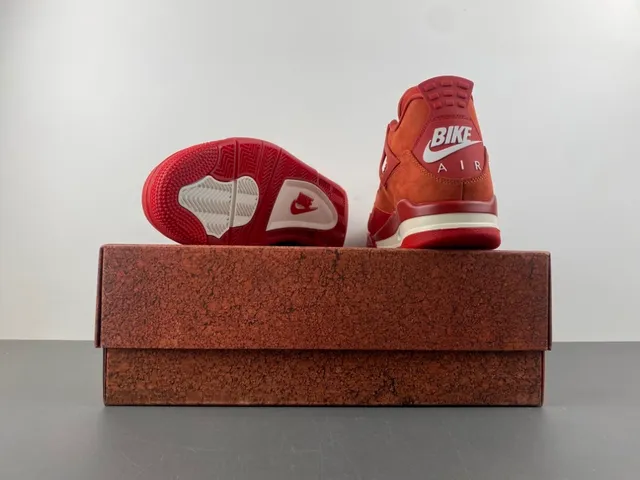 Nike Air Jordan 4 Rust Orange Suede Basketball Shoes 16