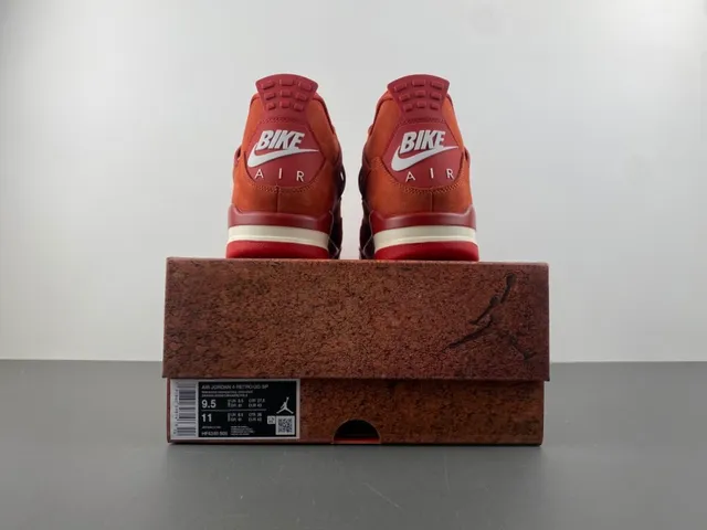 Nike Air Jordan 4 Rust Orange Suede Basketball Shoes 17