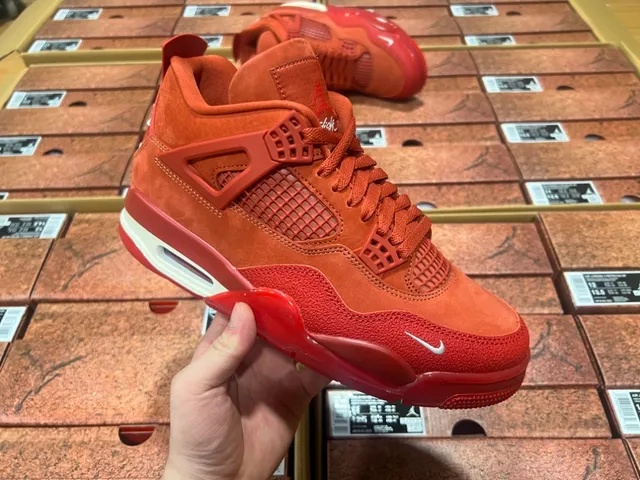 Nike Air Jordan 4 Rust Orange Suede Basketball Shoes 18
