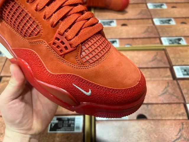 Nike Air Jordan 4 Rust Orange Suede Basketball Shoes 19