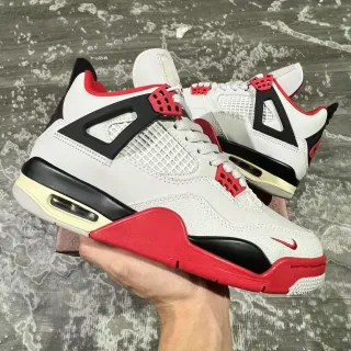 Nike Air Jordan 4 White Black Red Basketball Shoes