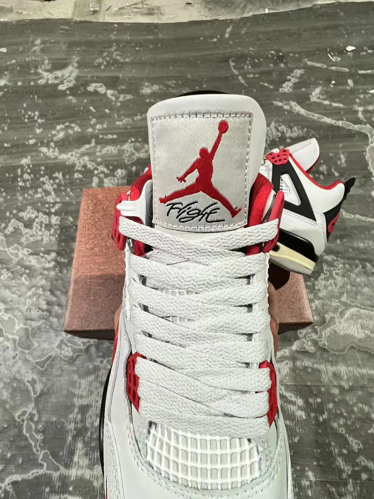 Nike Air Jordan 4 White Black Red Basketball Shoes 4