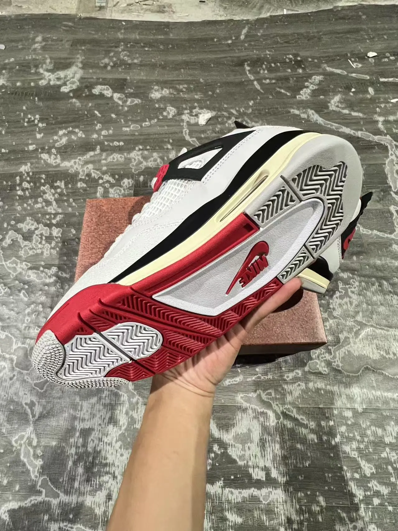 Nike Air Jordan 4 White Black Red Basketball Shoes 6