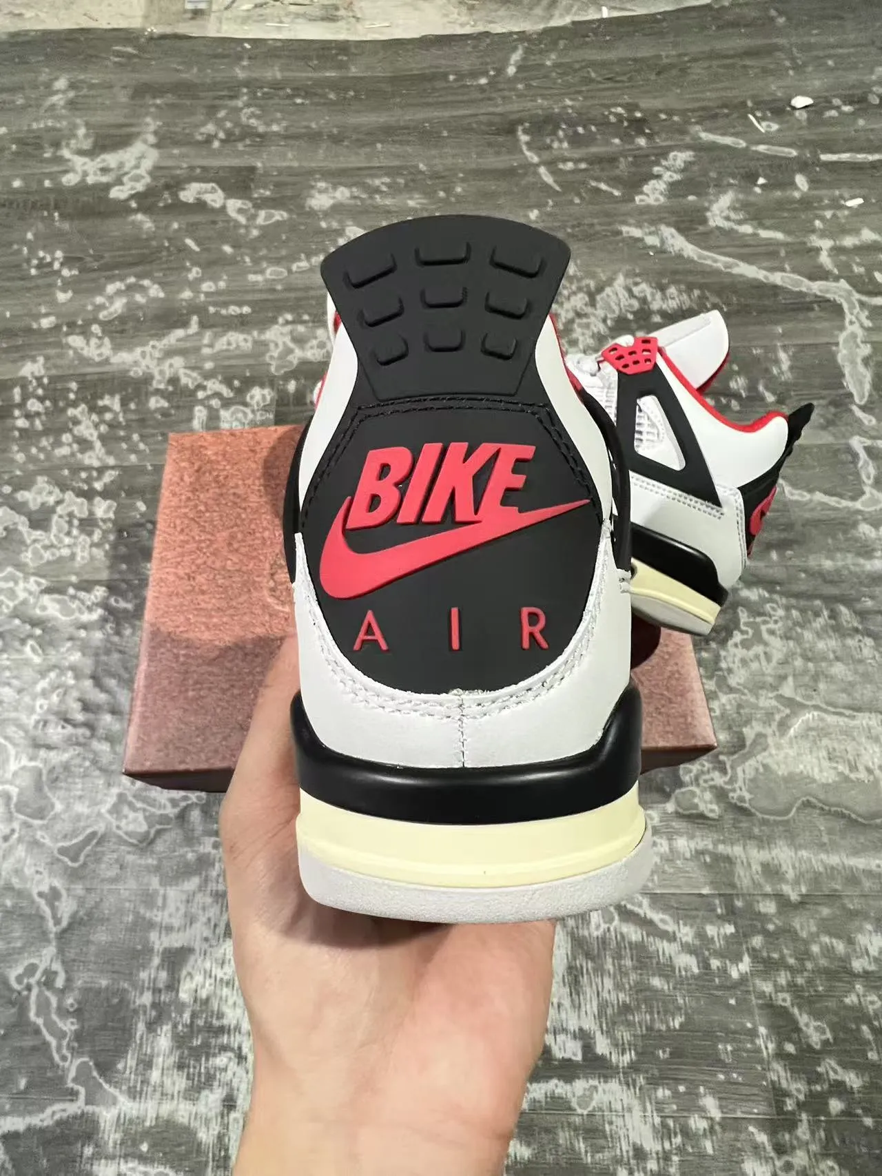 Nike Air Jordan 4 White Black Red Basketball Shoes 8