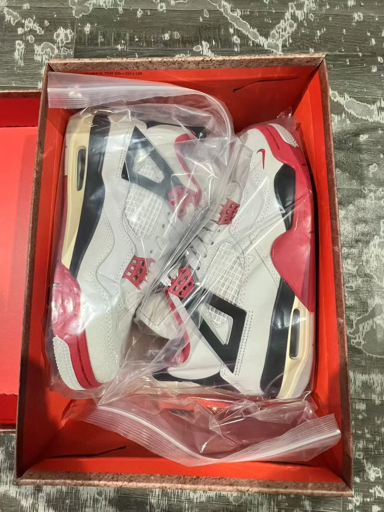 Nike Air Jordan 4 White Black Red Basketball Shoes 9