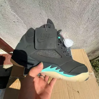 Nike Air Jordan 5 Dark Gray Mint Flame Basketball Shoes