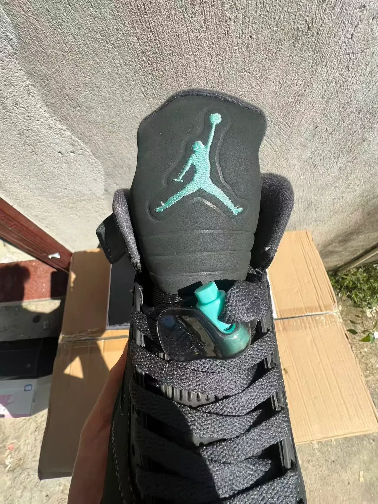 Nike Air Jordan 5 Dark Gray Mint Flame Basketball Shoes 4