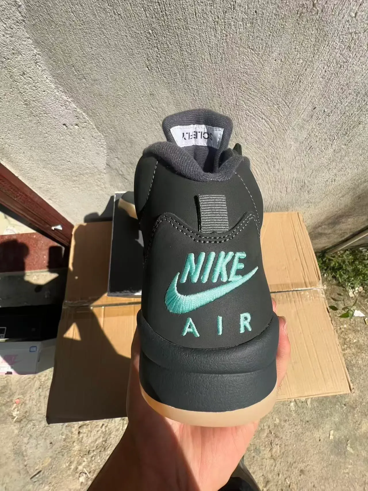 Nike Air Jordan 5 Dark Gray Mint Flame Basketball Shoes 8