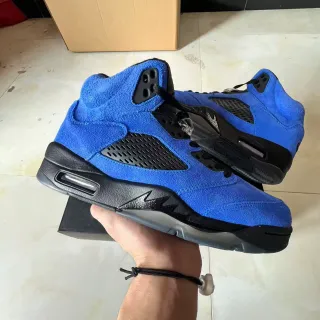 Nike Air Jordan 5 Royal Blue Suede Basketball Shoes