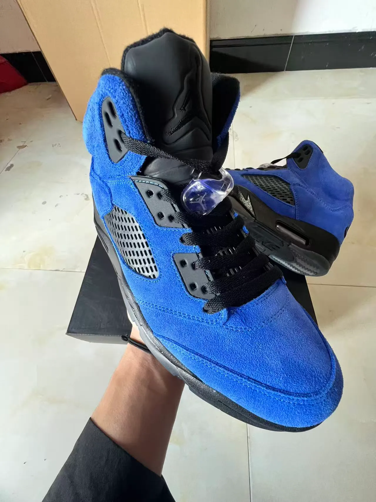 Nike Air Jordan 5 Royal Blue Suede Basketball Shoes 2