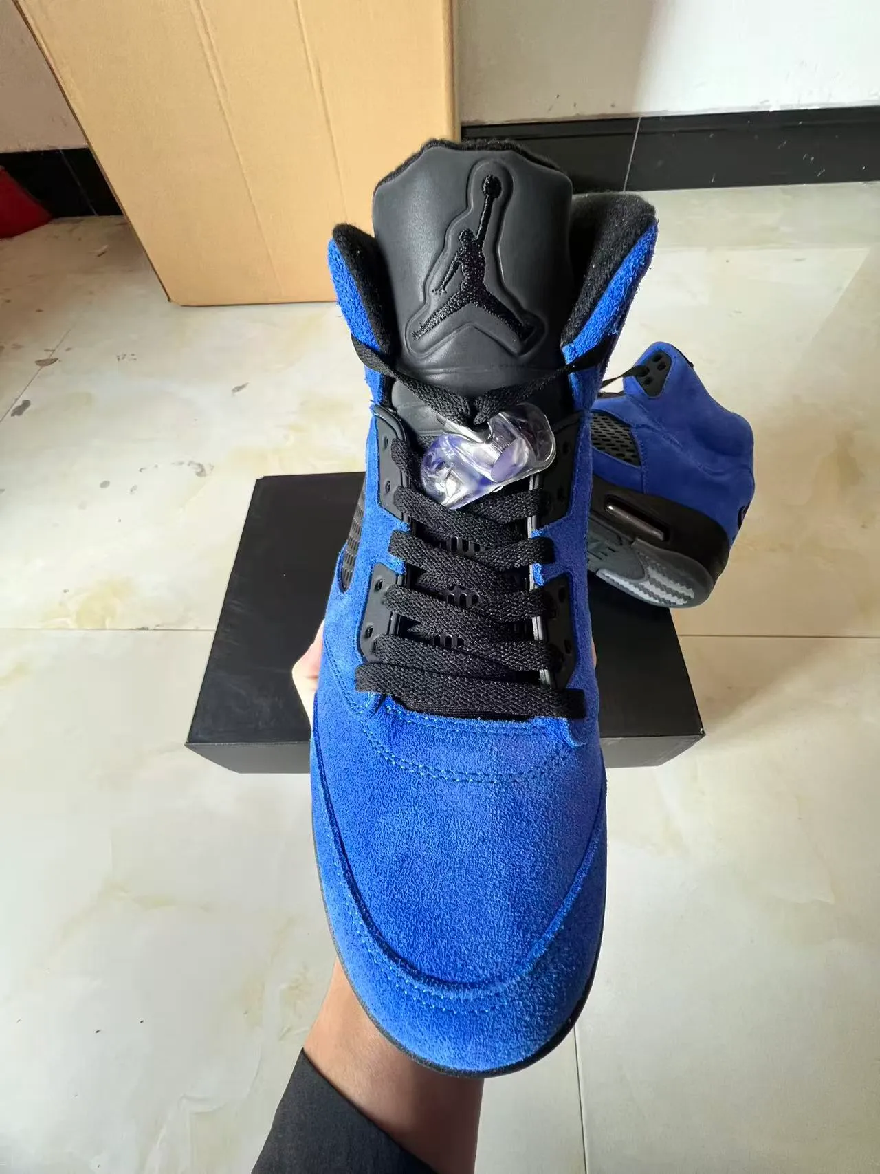 Nike Air Jordan 5 Royal Blue Suede Basketball Shoes 3