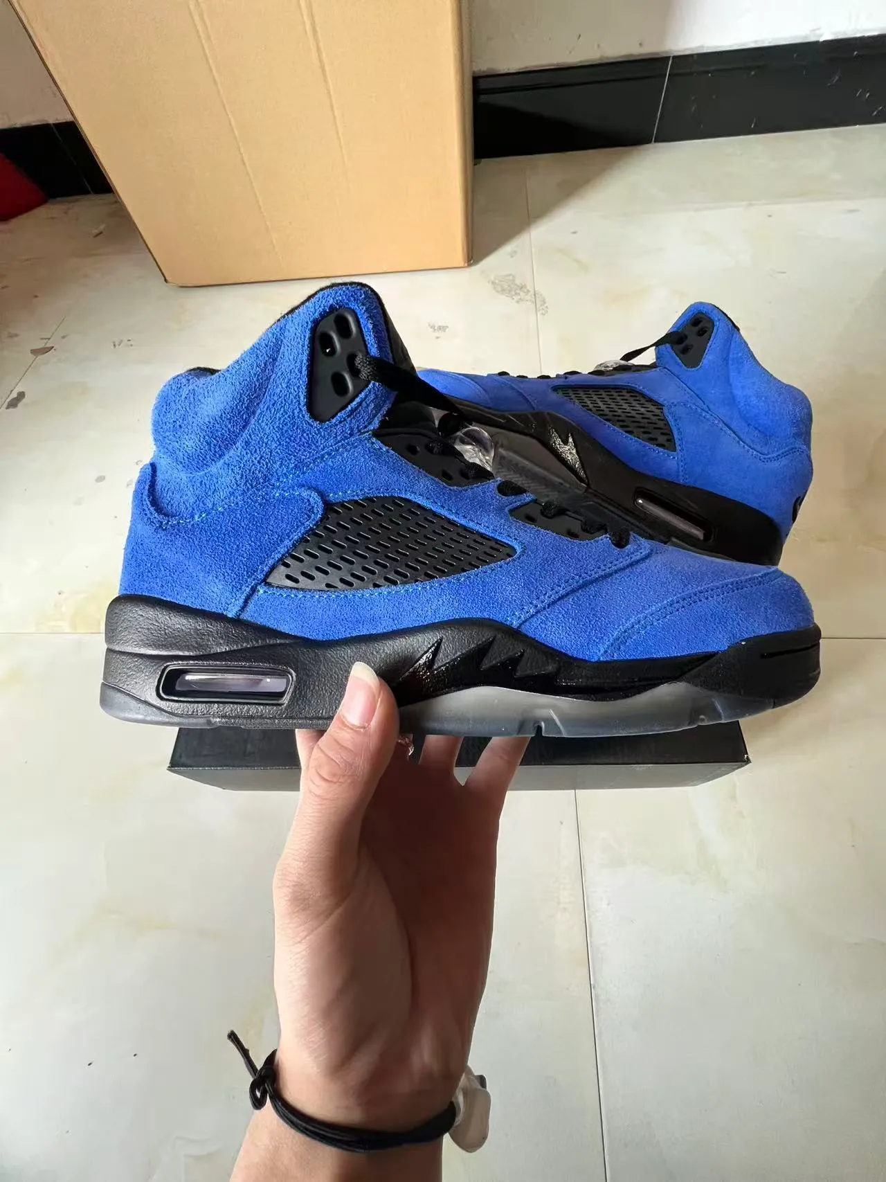 Nike Air Jordan 5 Royal Blue Suede Basketball Shoes 5