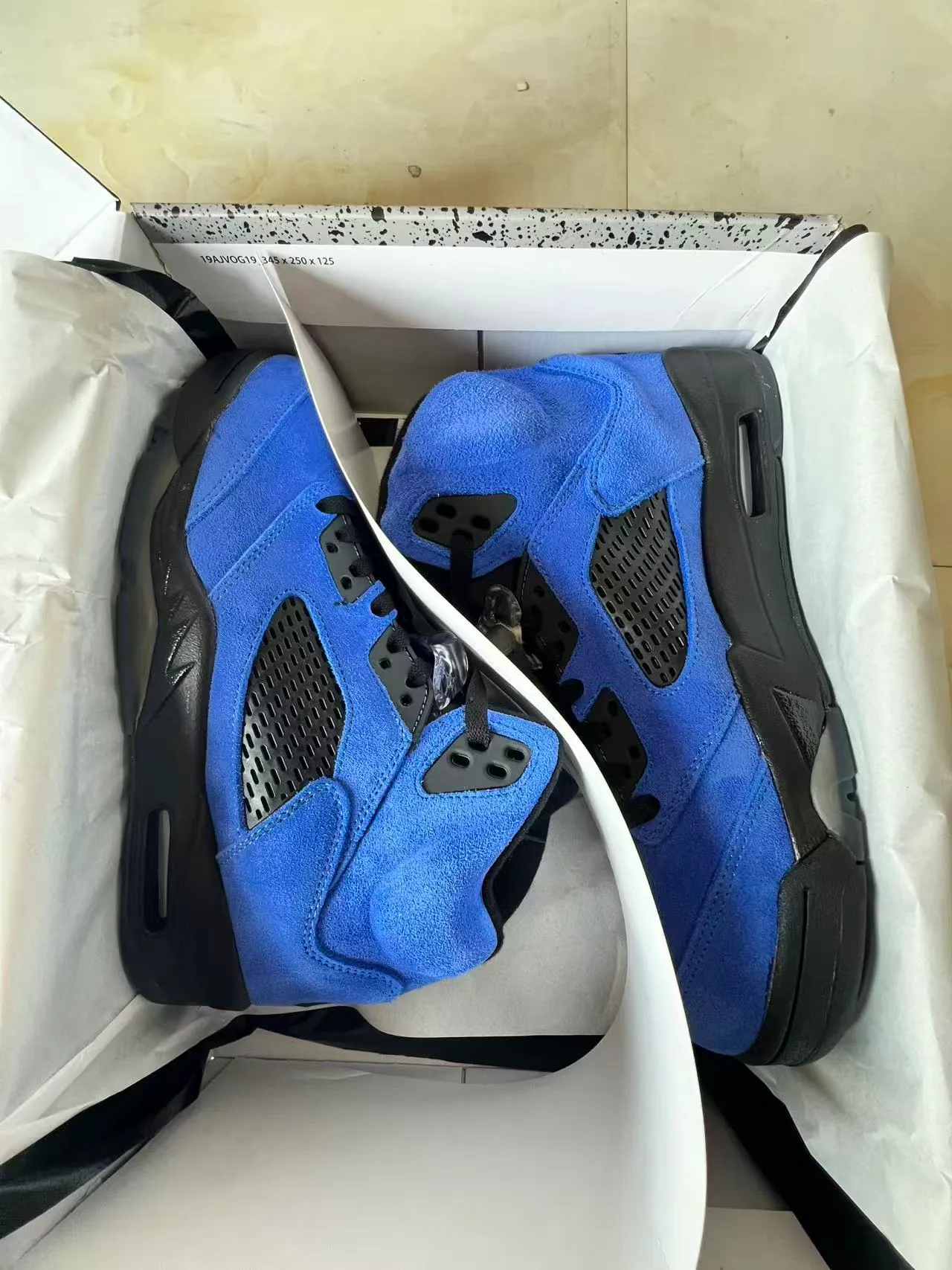 Nike Air Jordan 5 Royal Blue Suede Basketball Shoes 7