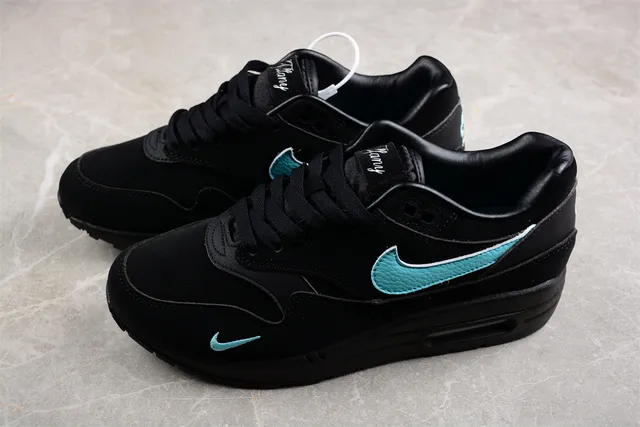 Nike Air Max 1 Black Turquoise Lifestyle Sneakers 9