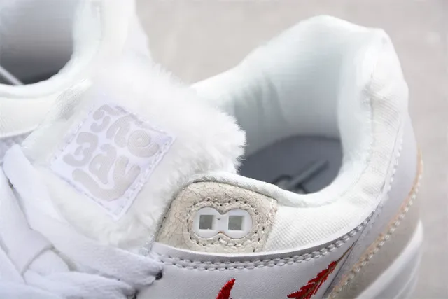 Nike Air Max 1 Branco Bege Vermelho Pena Tênis Lifestyle 6