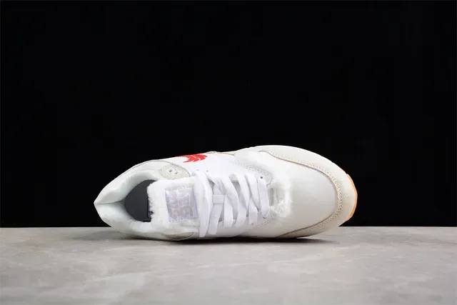 Nike Air Max 1 Branco Bege Vermelho Pena Tênis Lifestyle 12