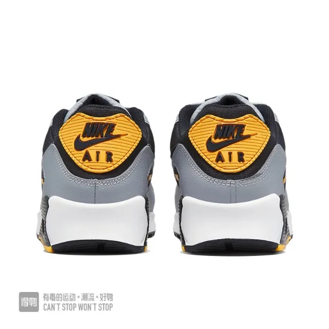 Nike Air Max 90 Gray Black Yellow Lifestyle Sneakers 3