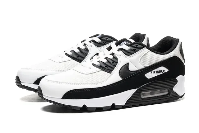 Nike Air Max 90 White and Black Lifestyle Sneakers 5