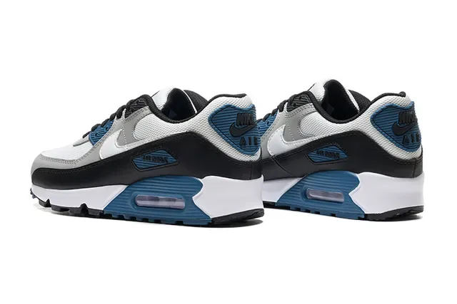 Nike Air Max 90 Blanc Noir Gris Bleu Chaussures Lifestyle 3