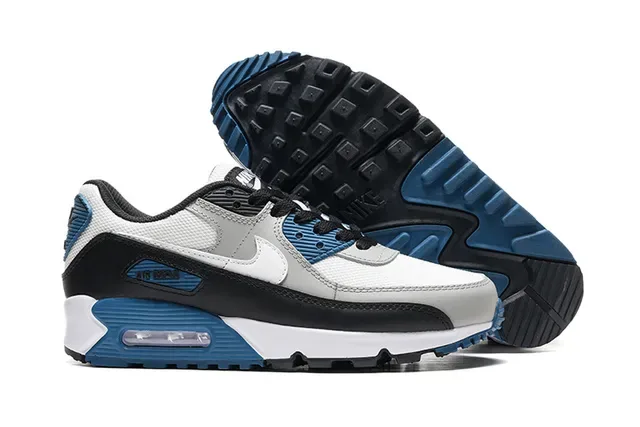 Nike Air Max 90 Blanc Noir Gris Bleu Chaussures Lifestyle 4