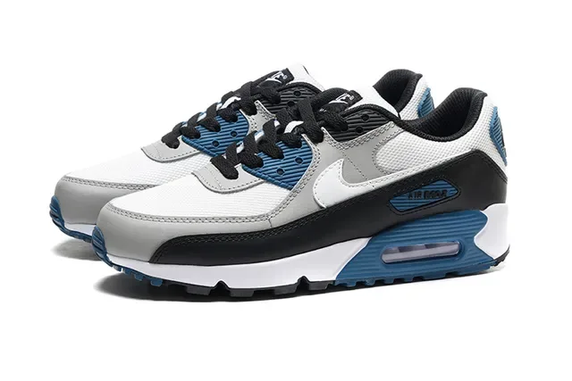Nike Air Max 90 Blanc Noir Gris Bleu Chaussures Lifestyle 5