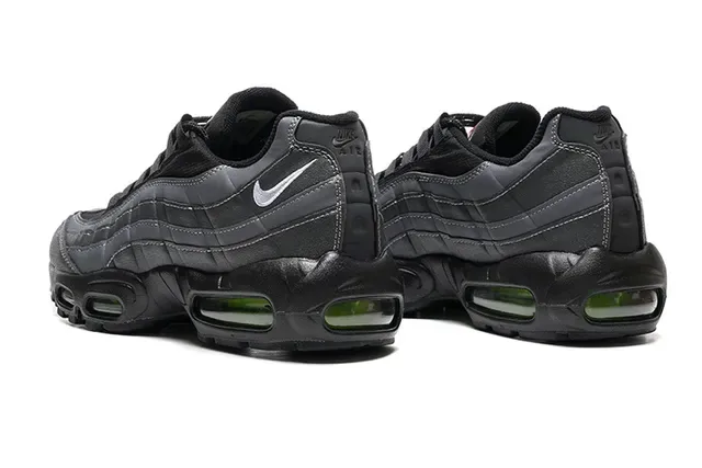 Nike Air Max 95 Black Green Quilted Upper Dual Visible Units Lifestyle Sneakers 4