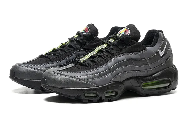 Nike Air Max 95 Black Green Quilted Upper Dual Visible Units Lifestyle Sneakers 5