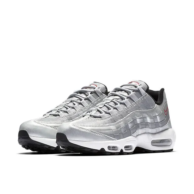Nike Air Max 95 Metallic Silver Red Lifestyle Sneakers 3