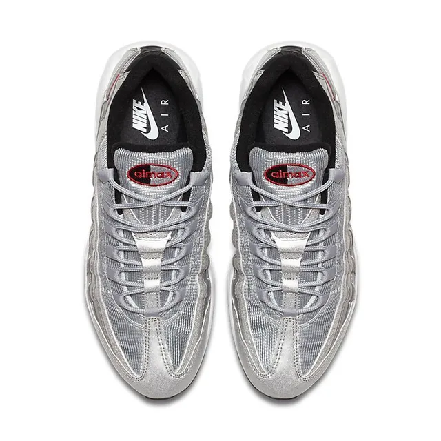 Nike Air Max 95 Metallic Silver Red Lifestyle Sneakers 4