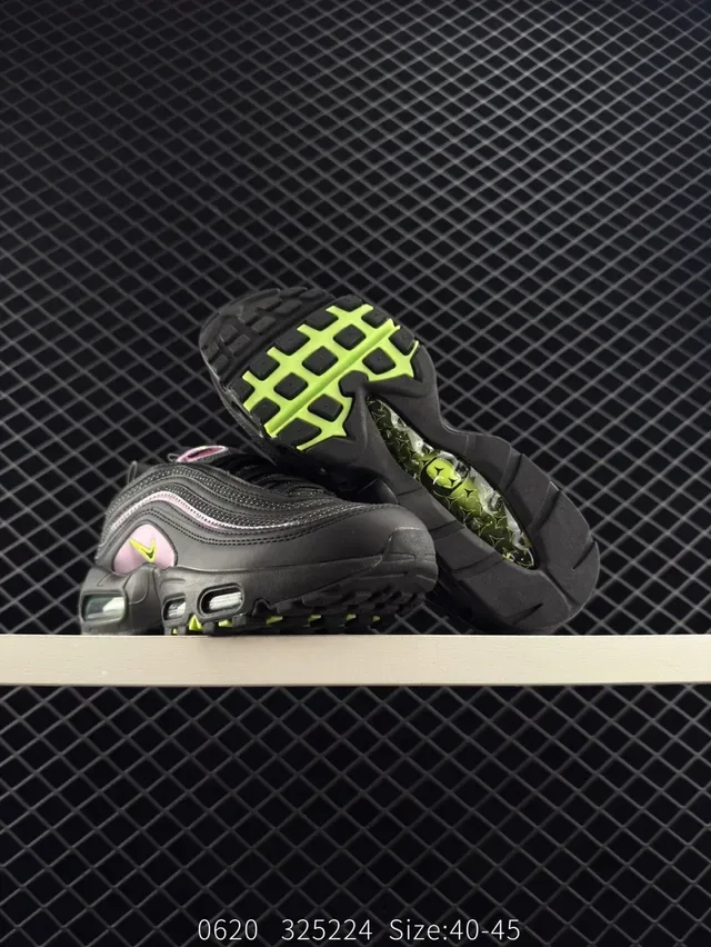 Nike Air Max White Black Layered Wavy Upper Dual Visible Units Lifestyle Sneakers 2