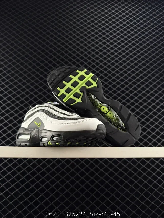 Nike Air Max White Black Layered Wavy Upper Dual Visible Units Lifestyle Sneakers 6
