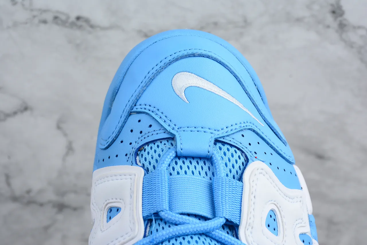 Nike Air More Uptempo Light Blue and White Basketball Shoes 4