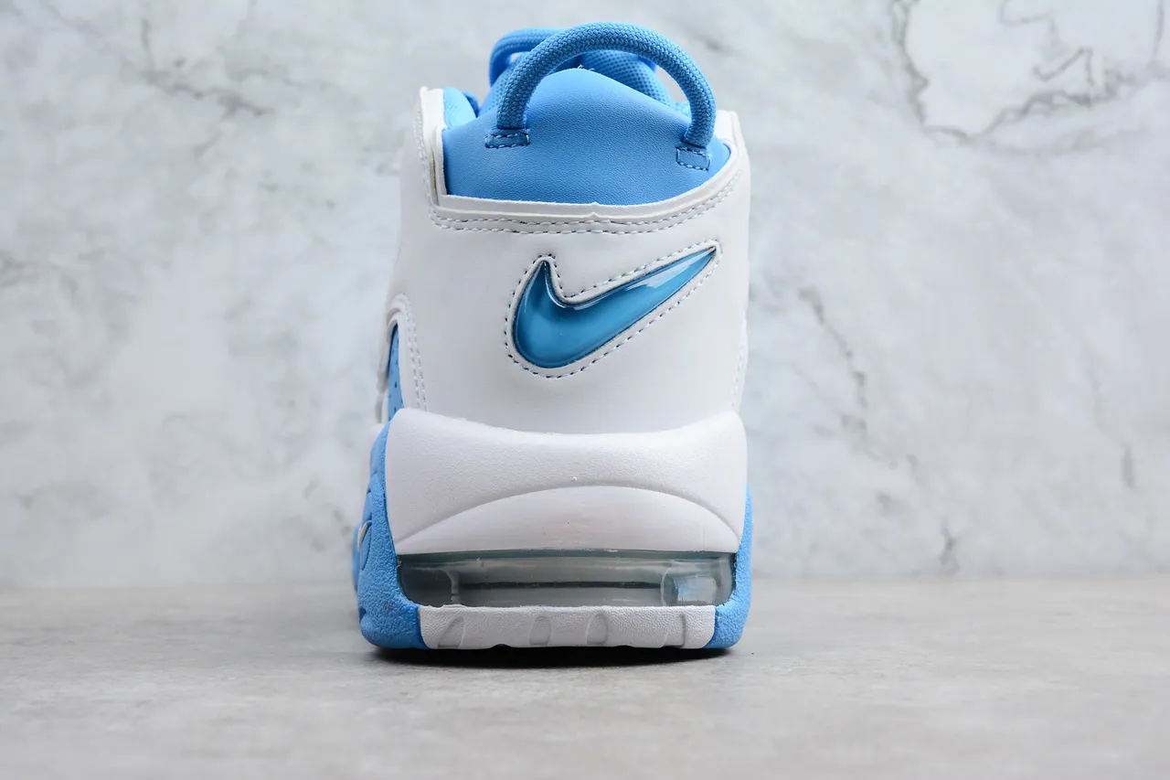 Nike Air More Uptempo Light Blue and White Basketball Shoes 5